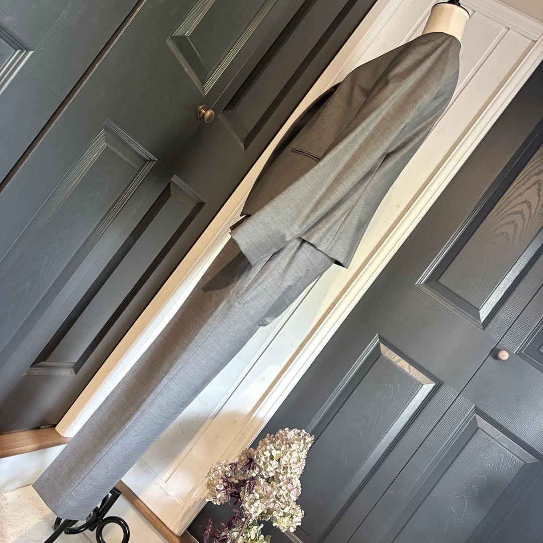 セオリーリュクス　ノーカラースーツ　パンツ　セットアップ　38-40 グレー