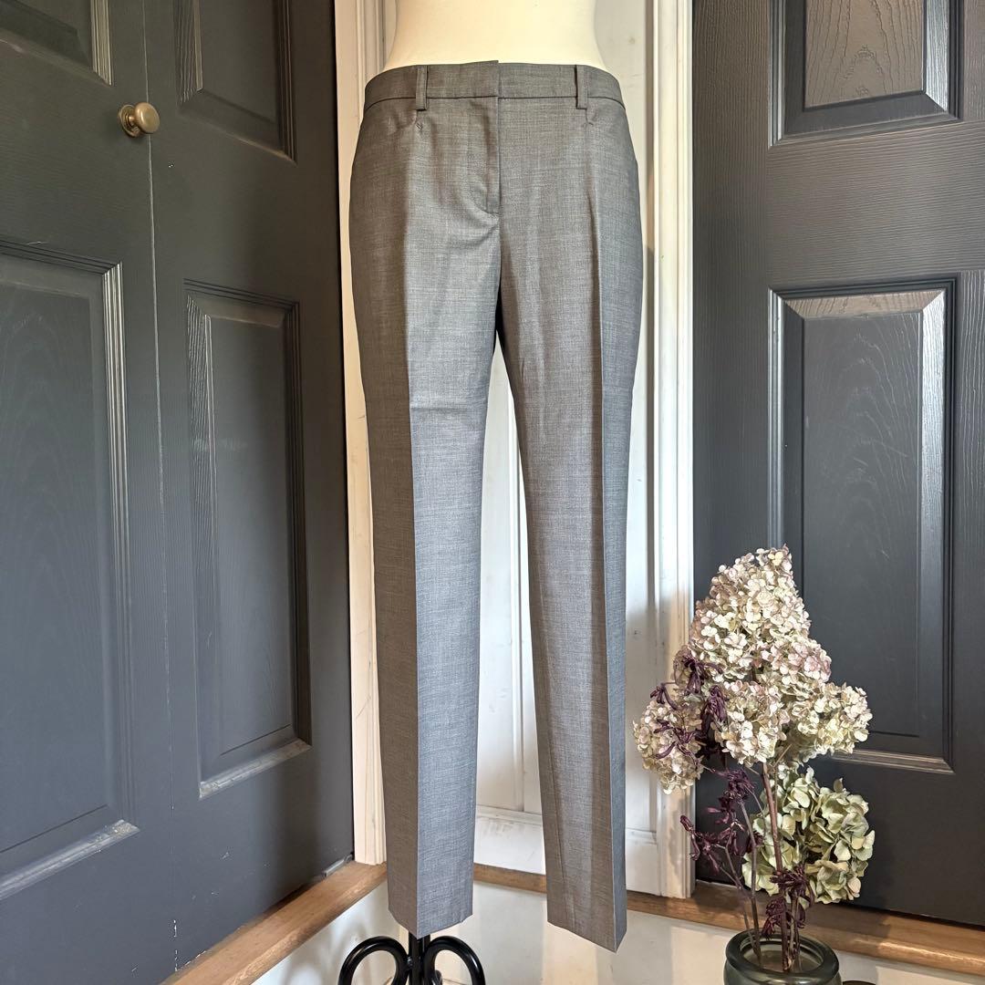 セオリーリュクス　ノーカラースーツ　パンツ　セットアップ　38-40 グレー