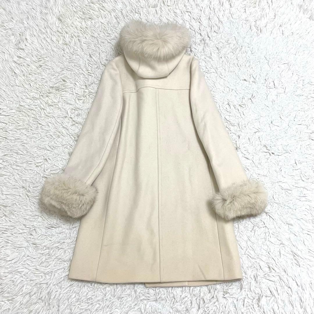 新品ジャスグリッティ ビット付きダッフルコート　フォックスファー　ウールコート