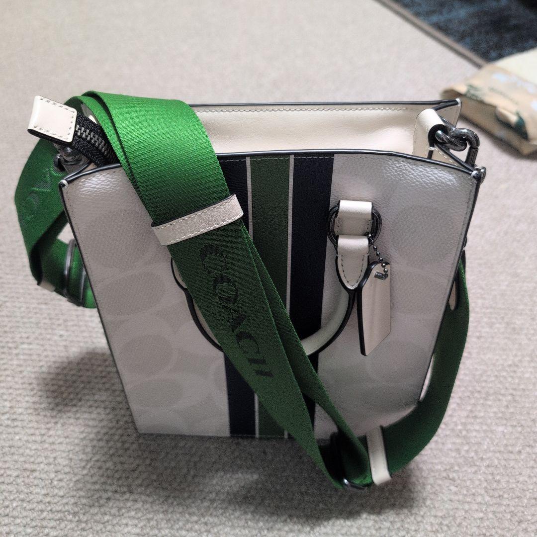 【美品】COACH 2wayディラン トート バッグ・ヴァーシティ ストライプ