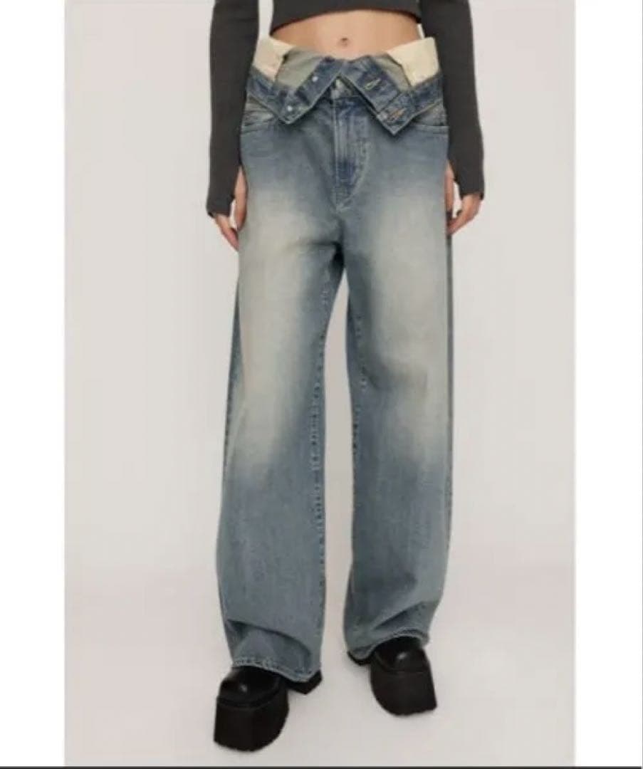 LAYERED STRAIGHT DENIM PT デニムパンツ SLY デニム