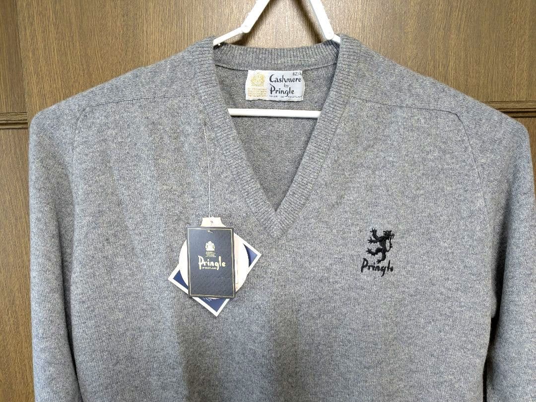 タグ付き Pringle メンズ カシミヤ Vネック セーター 112/44