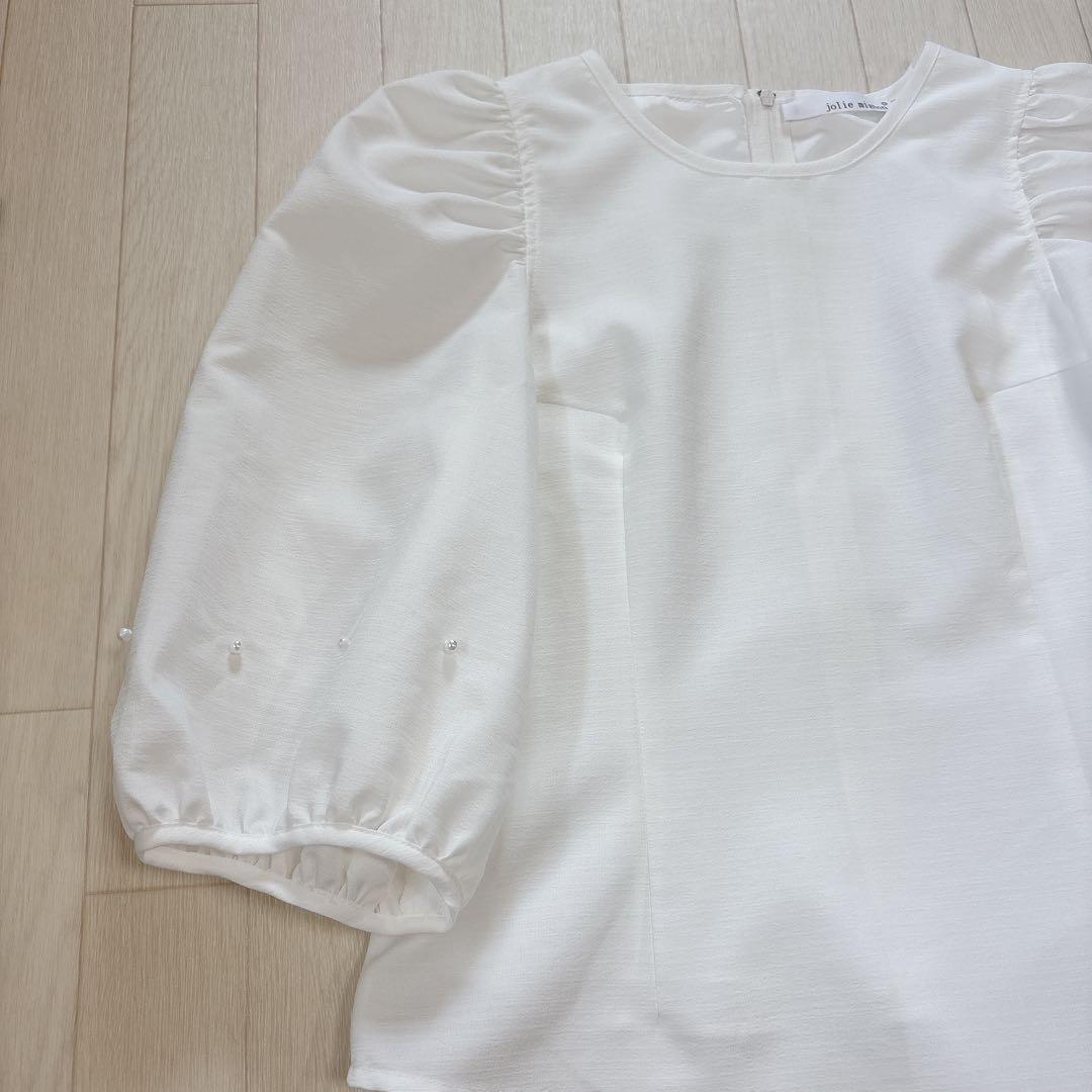 未使用級 ジョリーミニョン パール付きパフブラウス 36 新作✨️