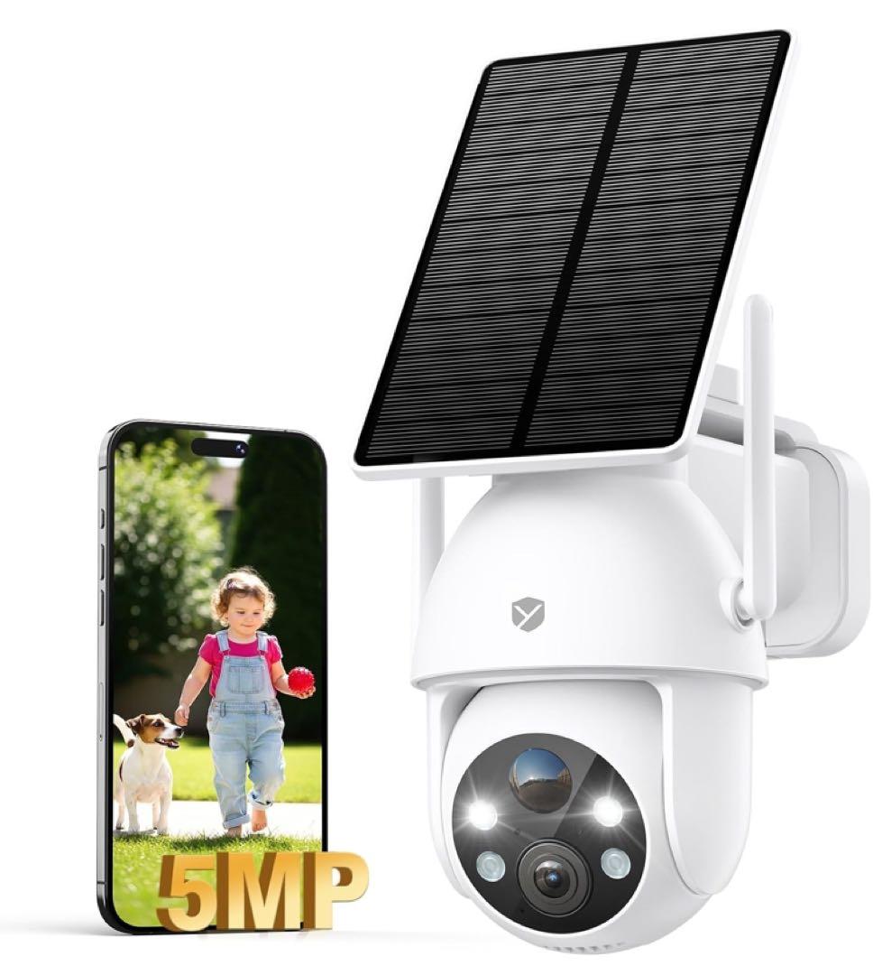 YESRAMO 防犯カメラ 屋外 ソーラー 電源不要 超簡単設置 監視カメラ
