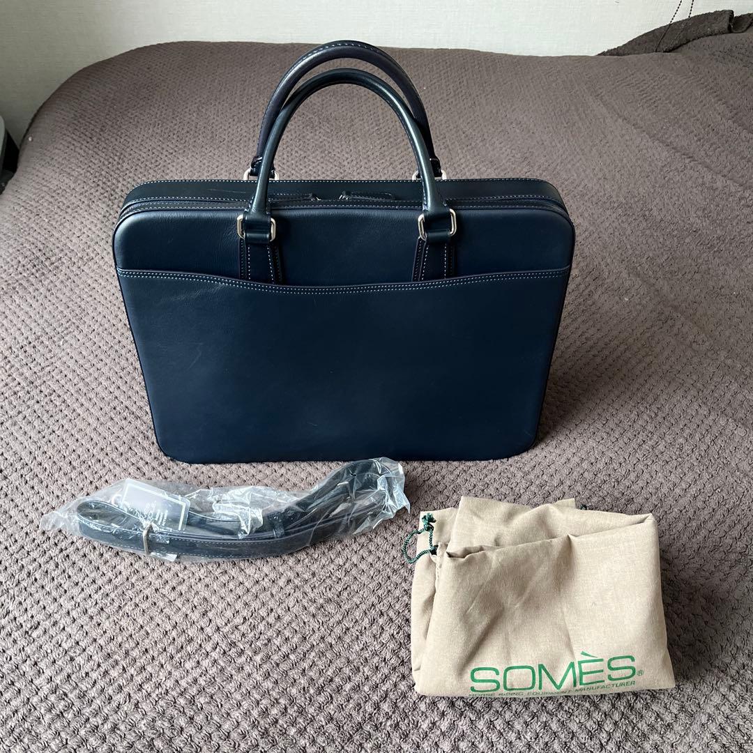 ソメスサドル ブリーフケース ネイビー