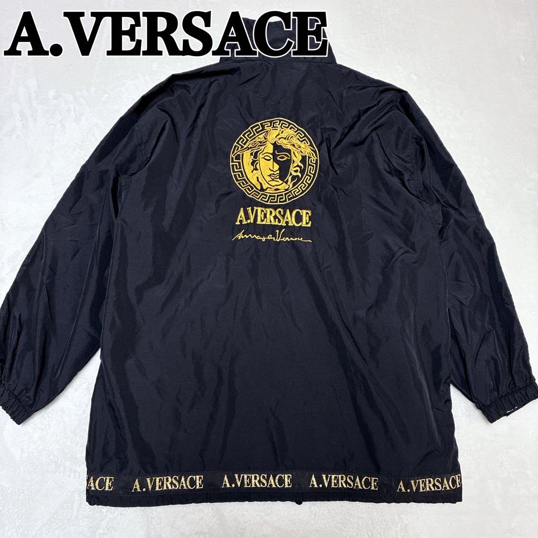⭐️美品⭐️ A.VERSACE ナイロンジャケット　メデューサ　XL相当 ブラック
