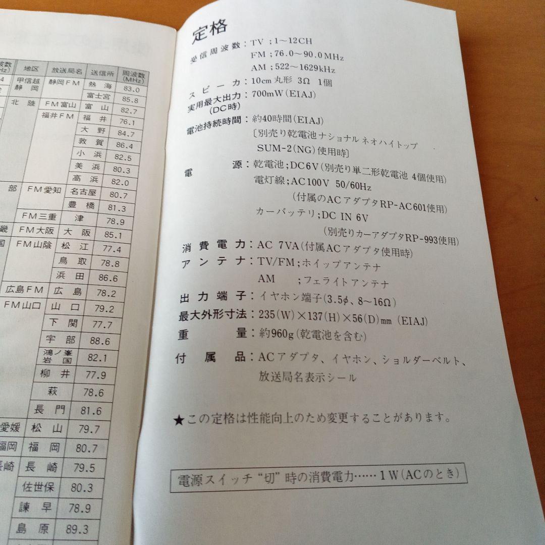 National RF-U77 3BANDラジオ ほぼ未使用 当時物 昭和レトロ