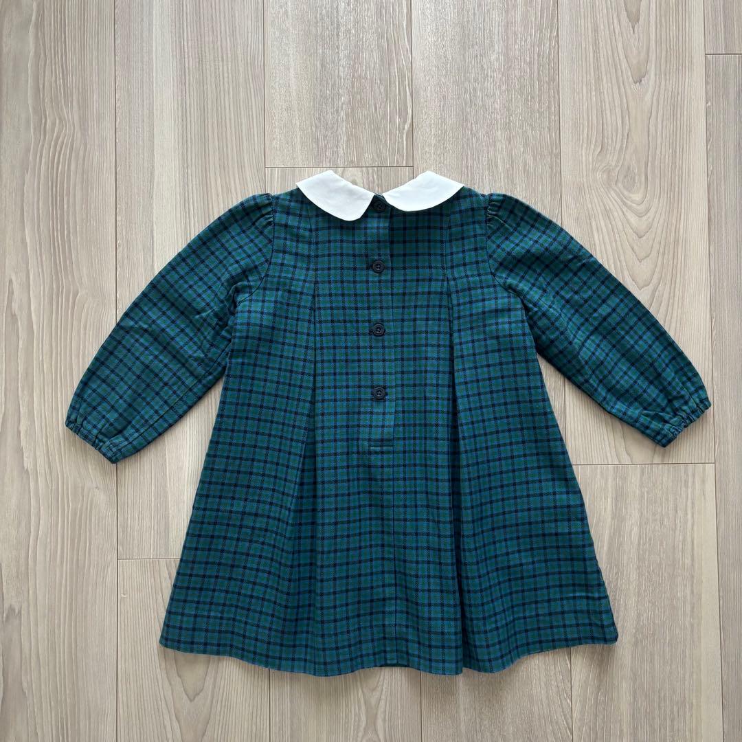 familiar ファミリア　ワンピース　90 現行品　青チェック　XB