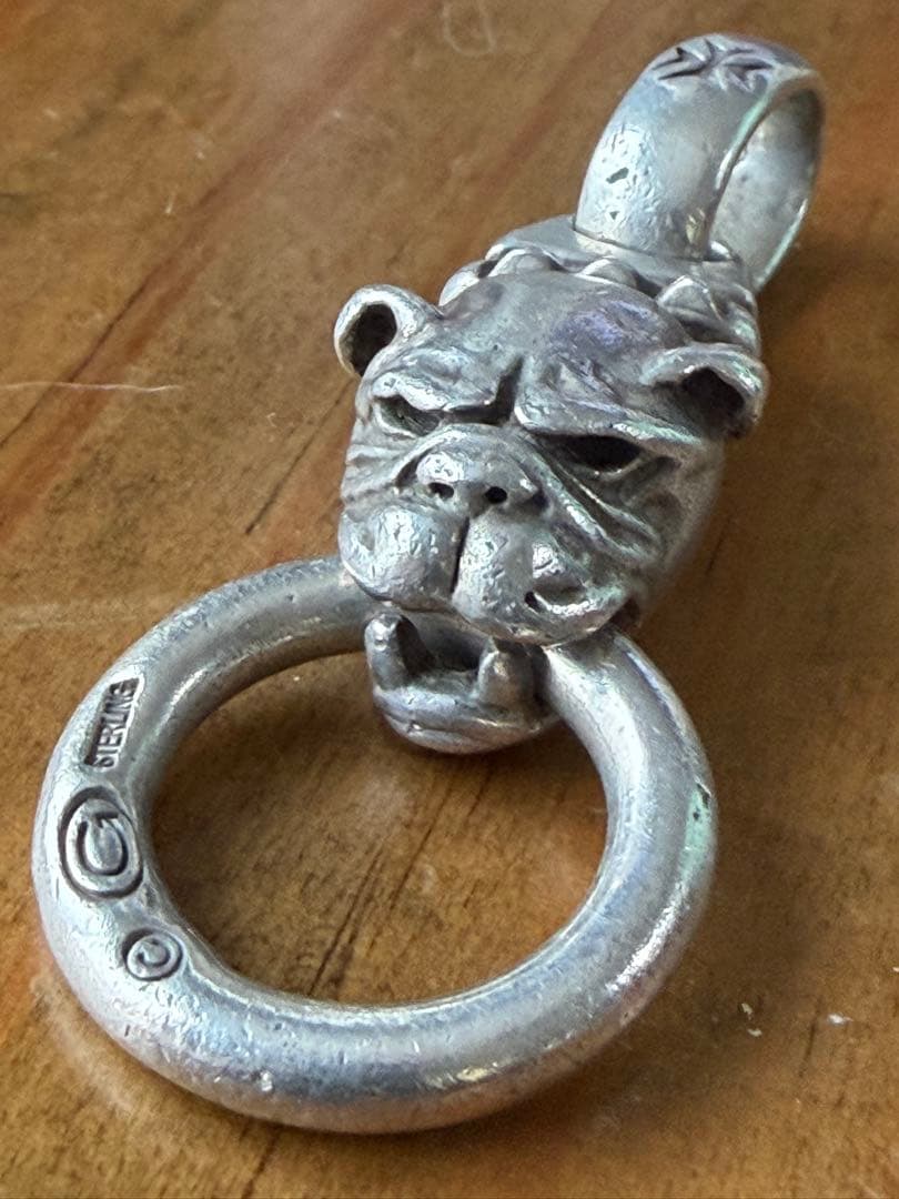 ガボールブルドッグヘッドペンダント★純正木箱、ギャランティカード、アズキチェーン