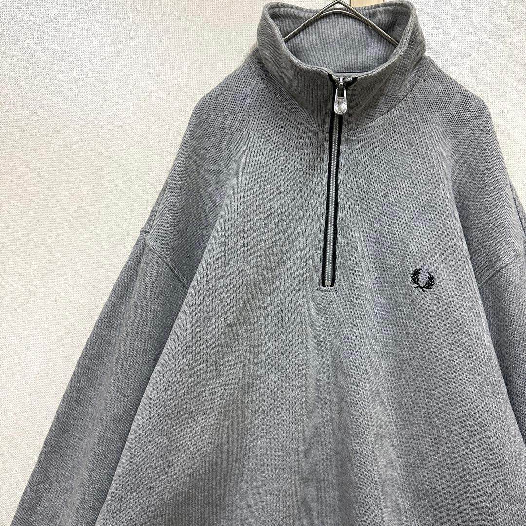 Fred Perry フレッドペリー ハーフジップ スウェット L 刺繍ロゴ