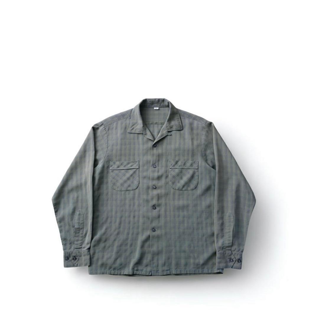 60s unknown レーヨン オープンカラー シャツ