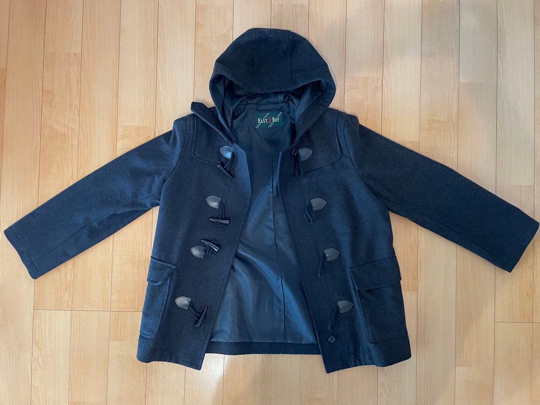 EAST BOY ダッフルコート チャコールグレー フード付き