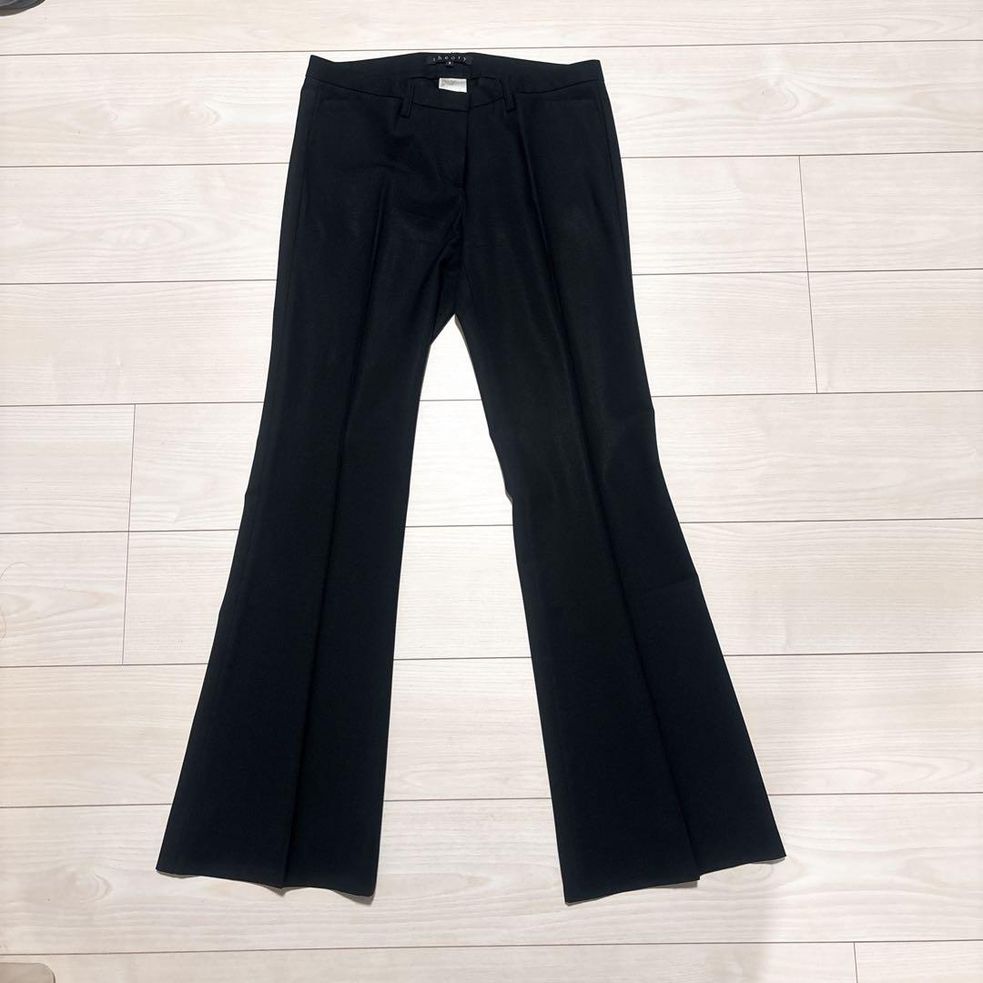 【美品】theory フレアパンツスーツ サイズ2 （M）黒
