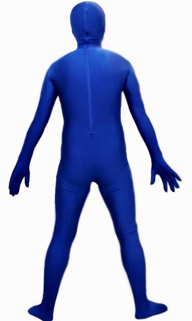 即購入OK。Mサイズロイヤルブルー男性凸仕様ゼンタイフルフェイスマスク全身タイツ