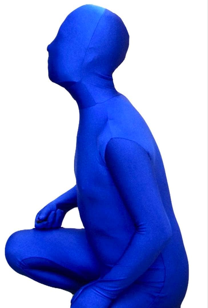 即購入OK。Mサイズロイヤルブルー男性凸仕様ゼンタイフルフェイスマスク全身タイツ