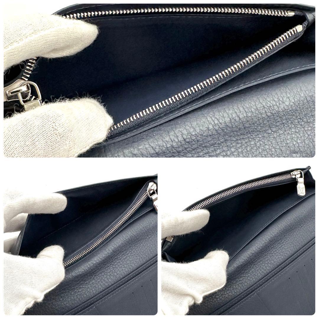 【未使用級】ルイヴィトン LVサークル ポルトフォイユ ブラザ アンディゴブルー