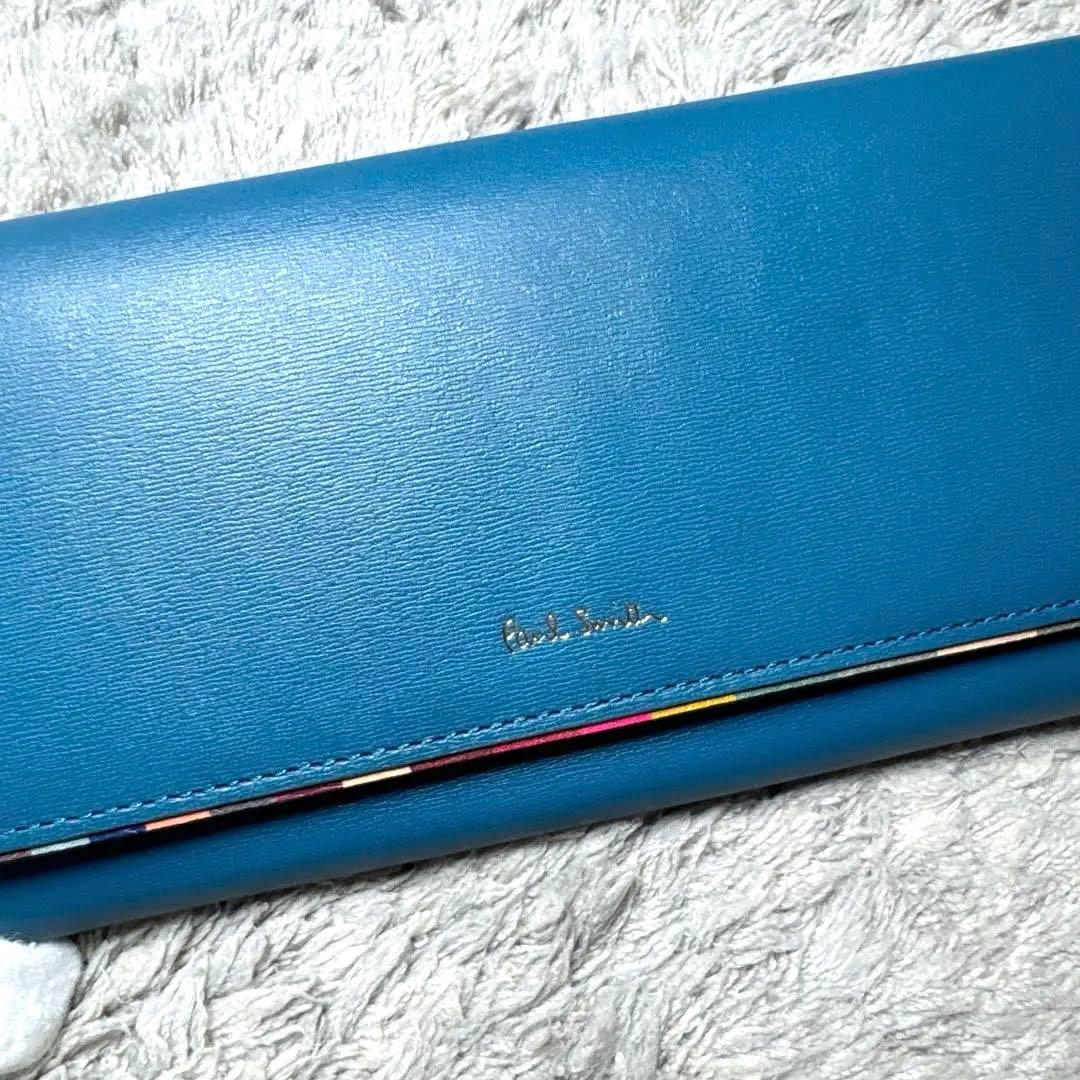 【未使用】Paul Smith ポールスミス 長財布 レザー マルチカラーライン