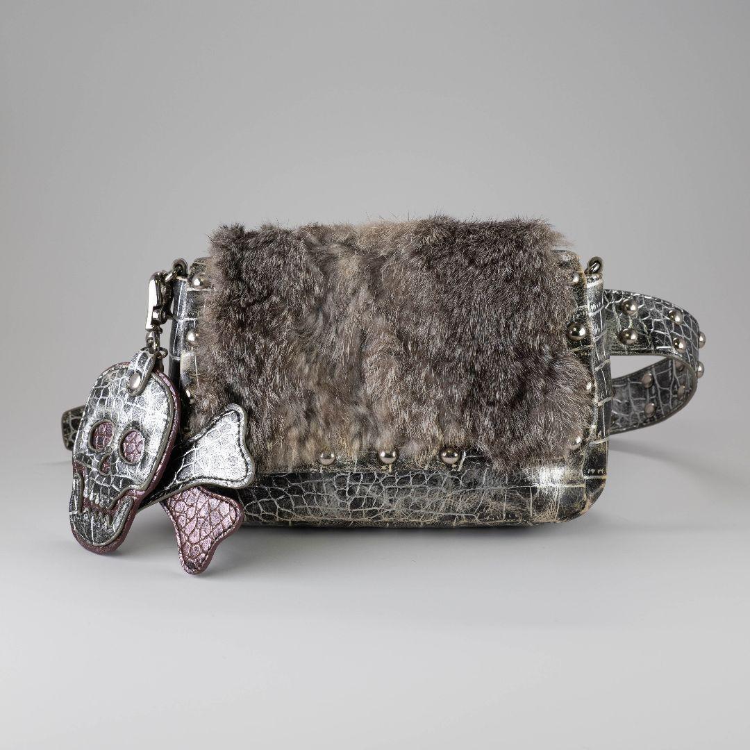 VIVAYOU リアルファー2wayスタッズ ベルト チェーン 付 バック