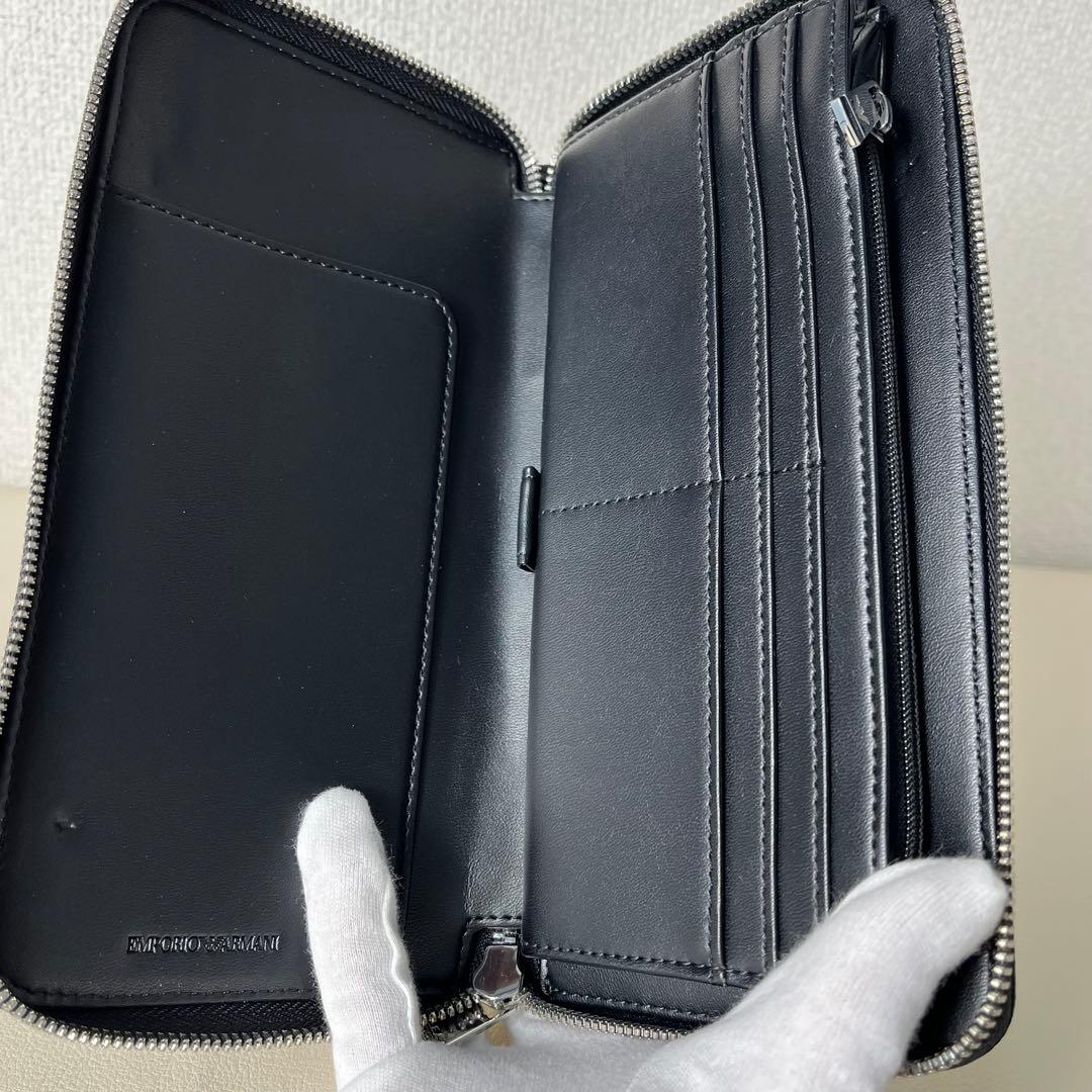 新品未使用　EMPORIO ARMANI 長財布　ラウンドファスナー　レザー