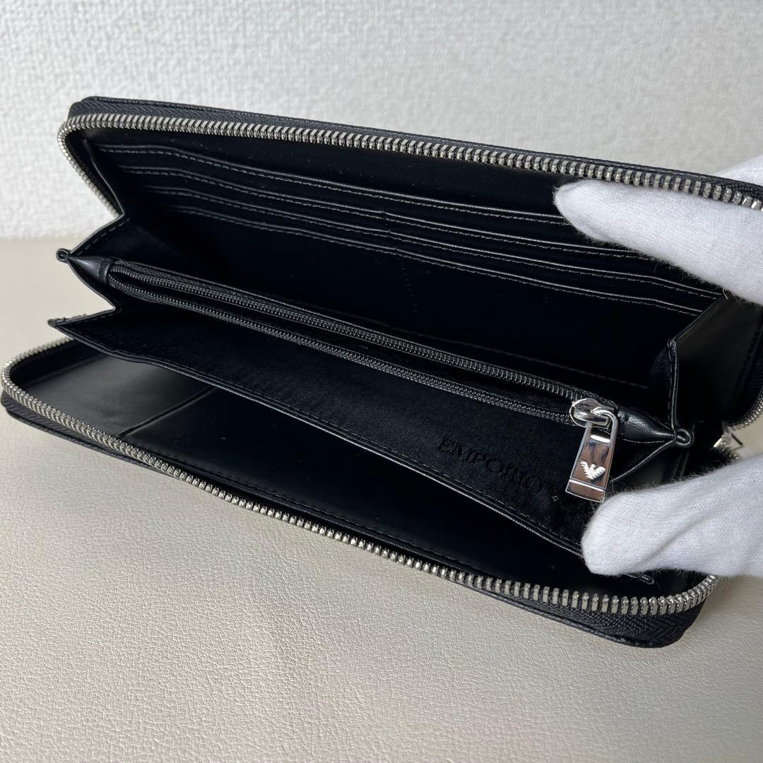 新品未使用　EMPORIO ARMANI 長財布　ラウンドファスナー　レザー