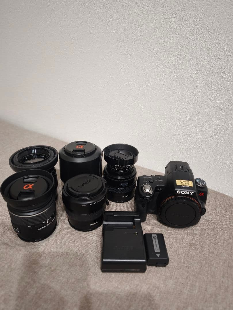 SONY α55 デジタル一眼レフカメラ 5本レンズ付き