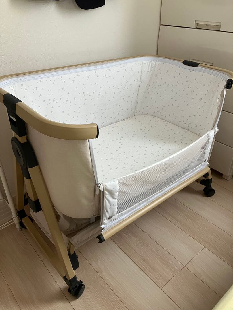 HZDMJ ベビーベッド ベージュ(カーキ)