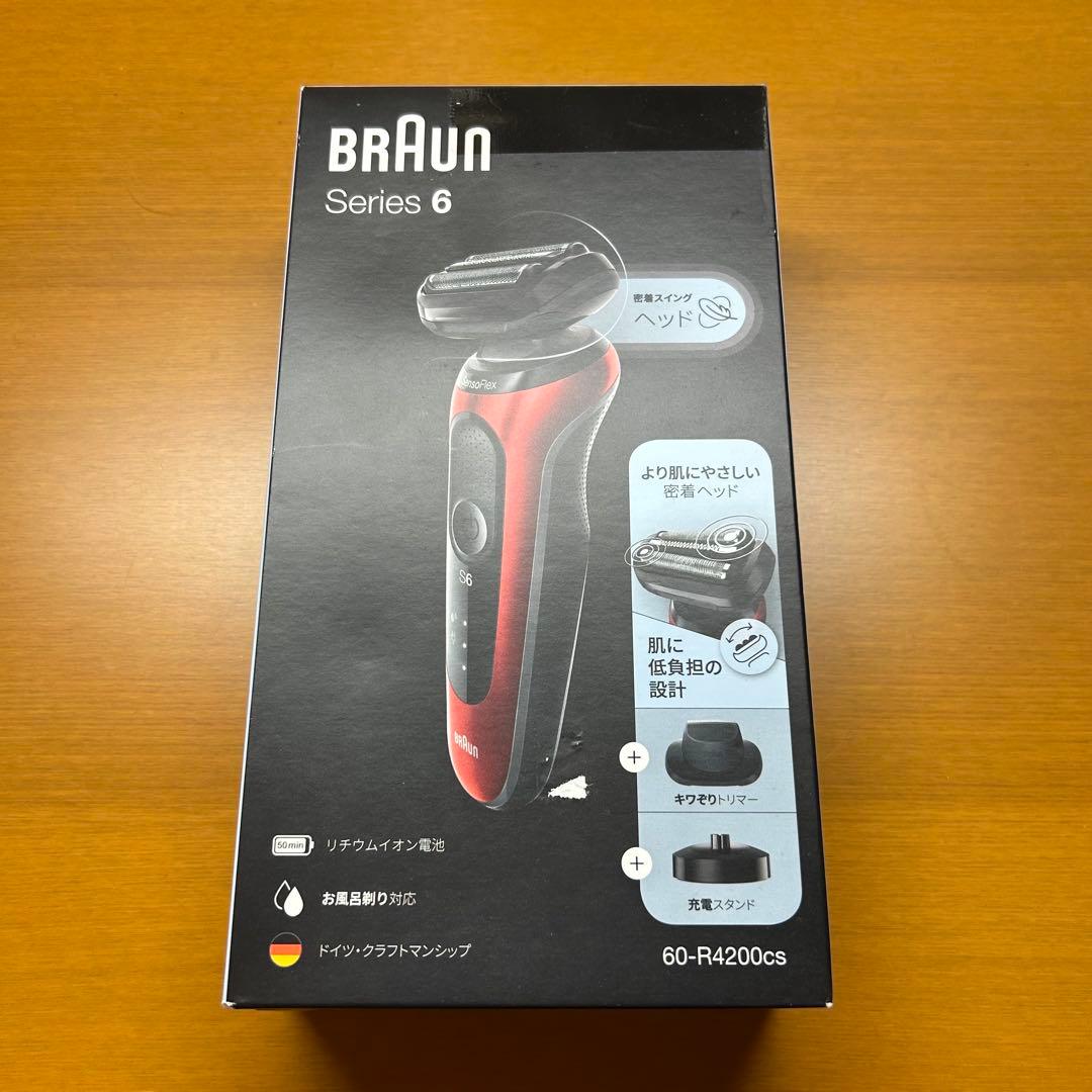 ブラウン 密着シリーズ6 充電式シェーバー レッド 60-R4200CS