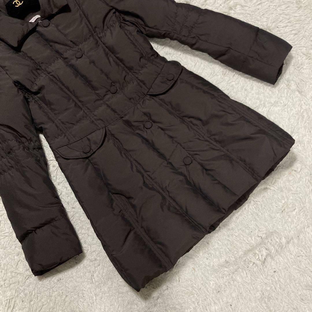 【希少美品】マックスアンドコー　ブラウン　ロングダウンコート　ダブルジップアップ