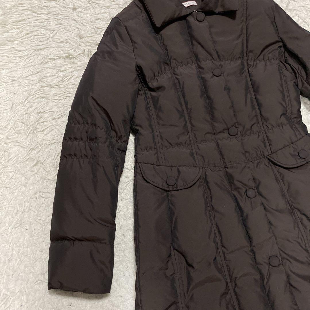 【希少美品】マックスアンドコー　ブラウン　ロングダウンコート　ダブルジップアップ