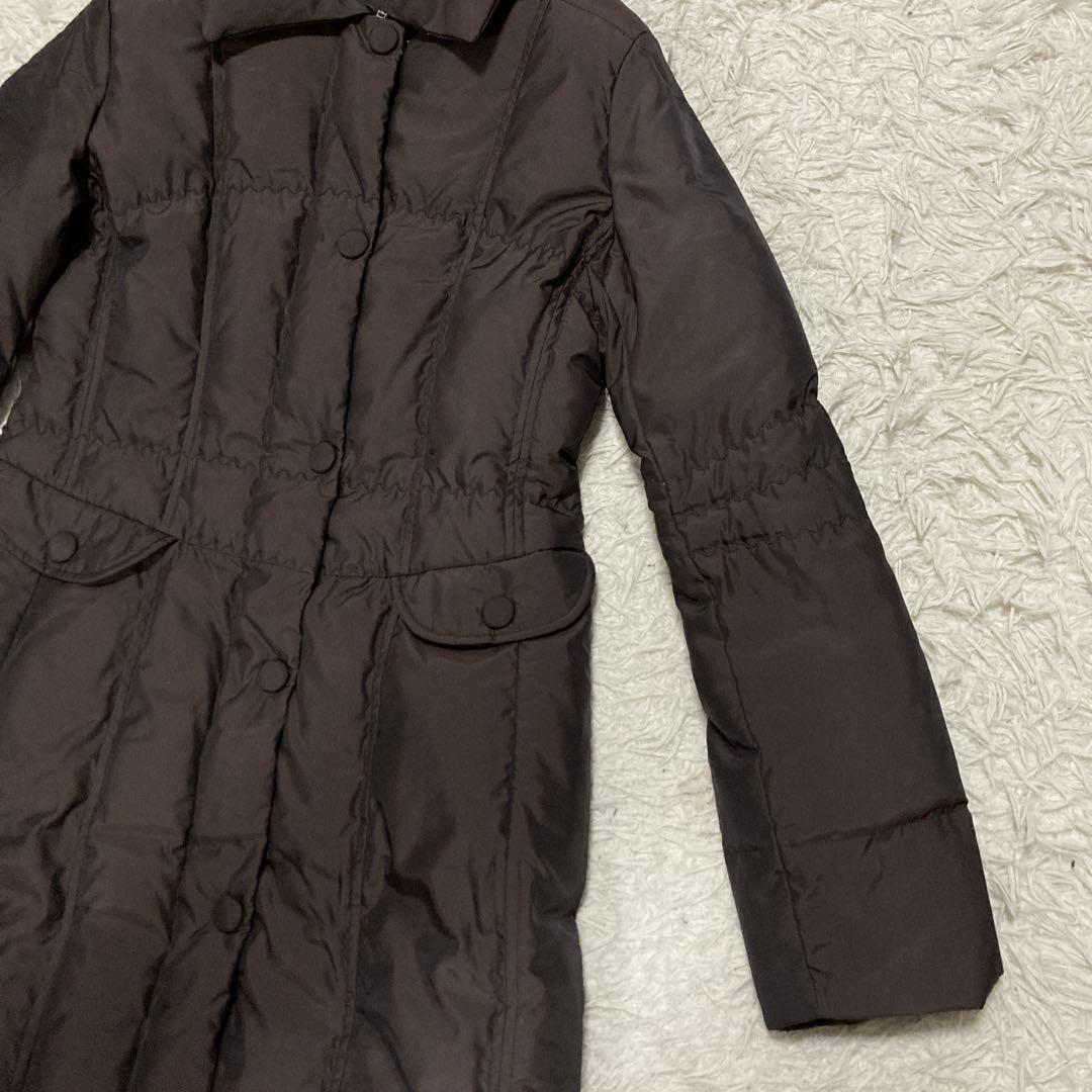 【希少美品】マックスアンドコー　ブラウン　ロングダウンコート　ダブルジップアップ