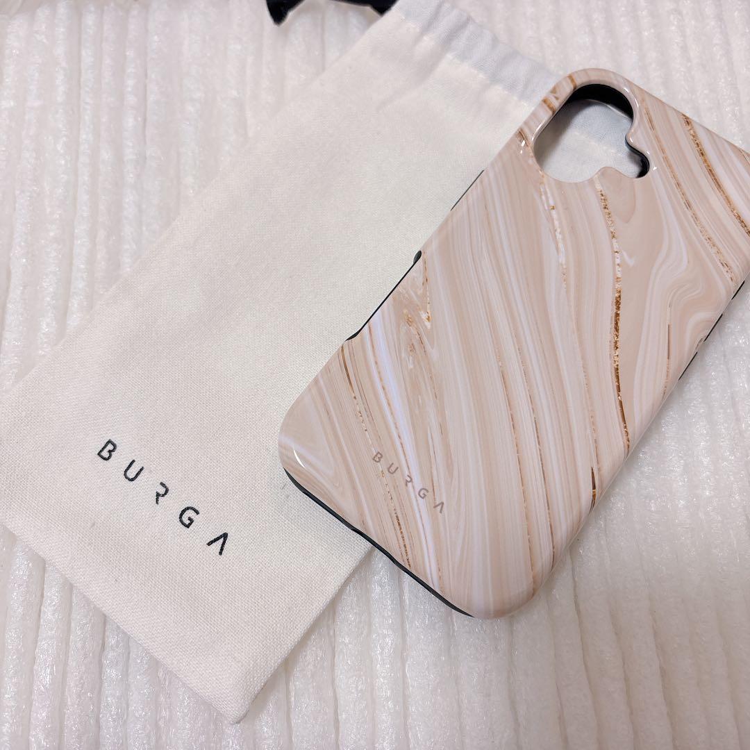【新品】BURGA マーブルデザイン ハードケース　iPhone17 ベージュ