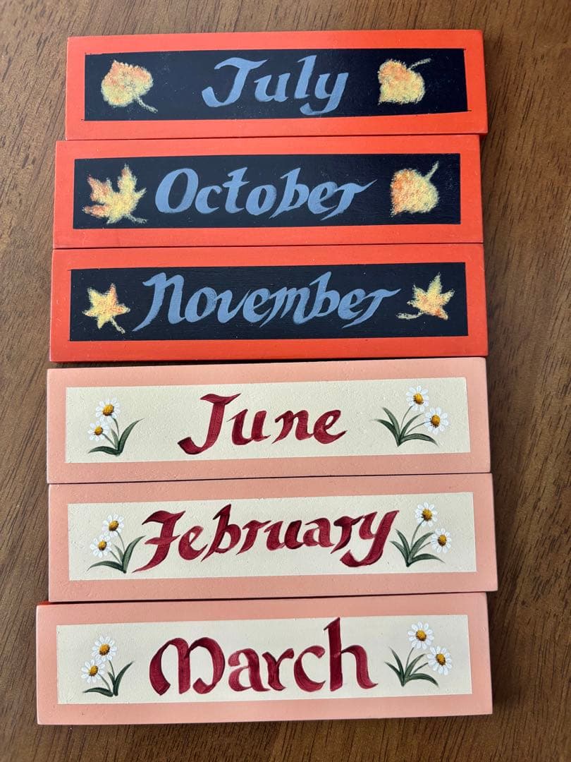 トールペイント木製カレンダー