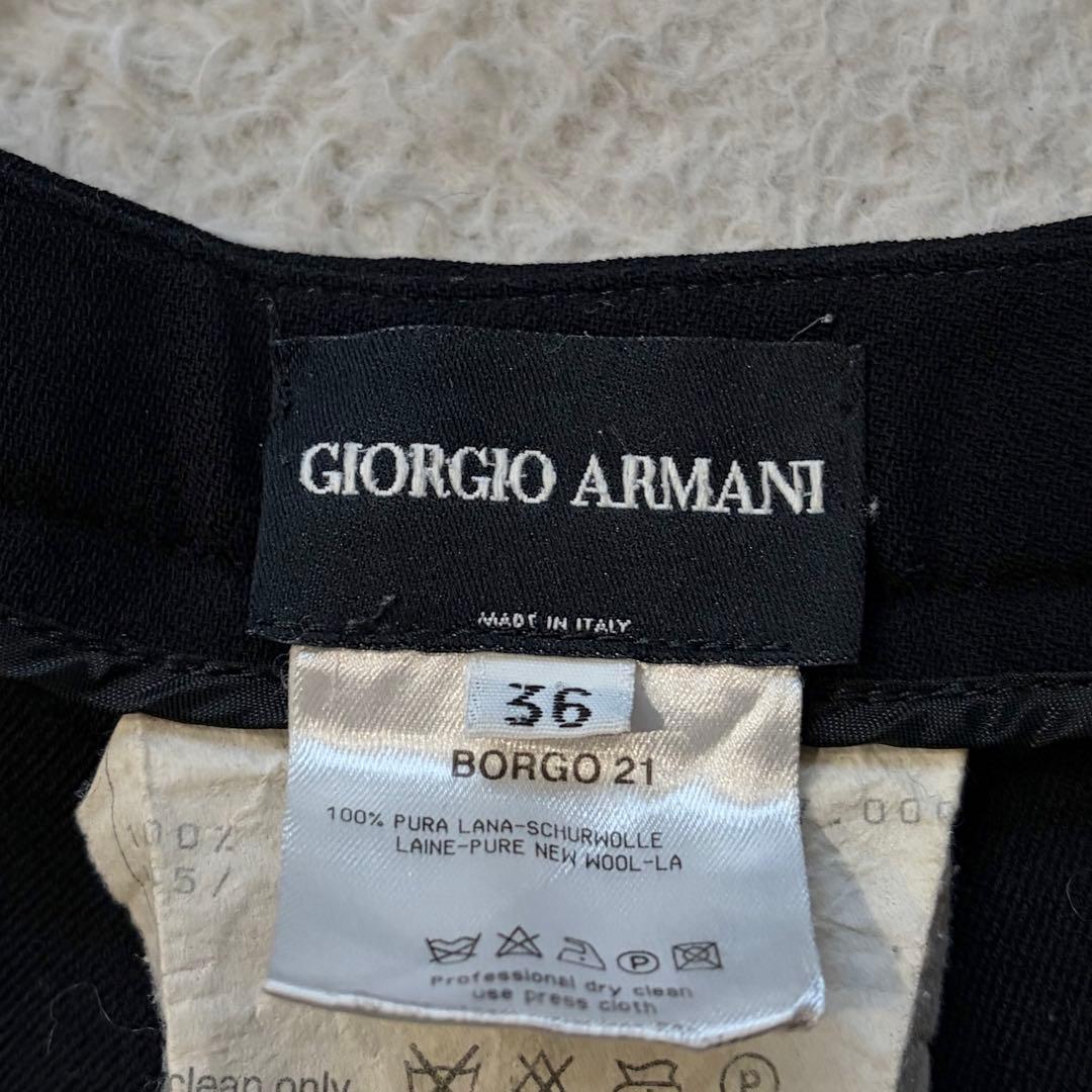 【美品】ジョルジオアルマーニ パンツセットアップ ウール 黒 36 イタリア製