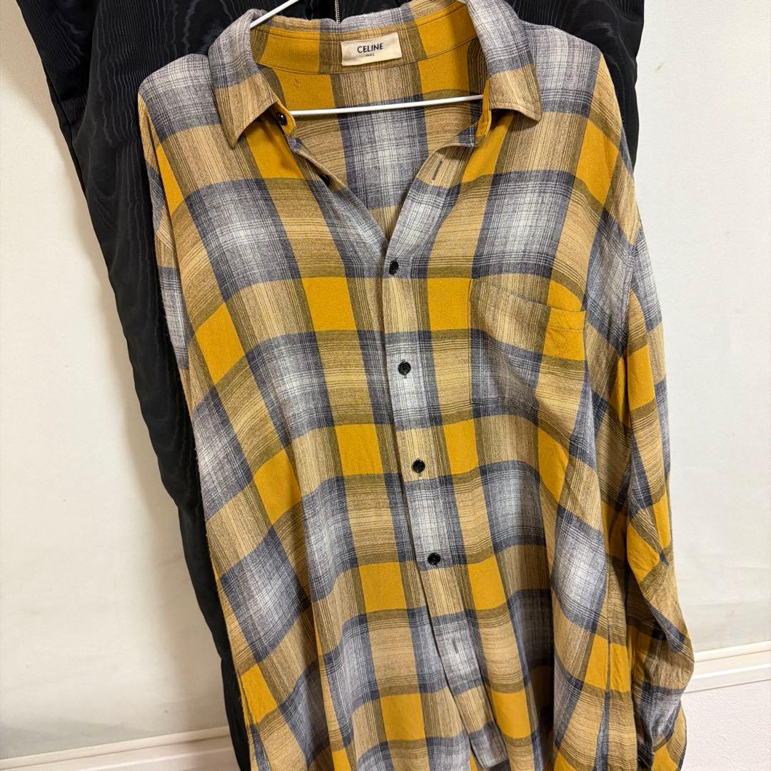 セリーヌ長袖チェックシャツ