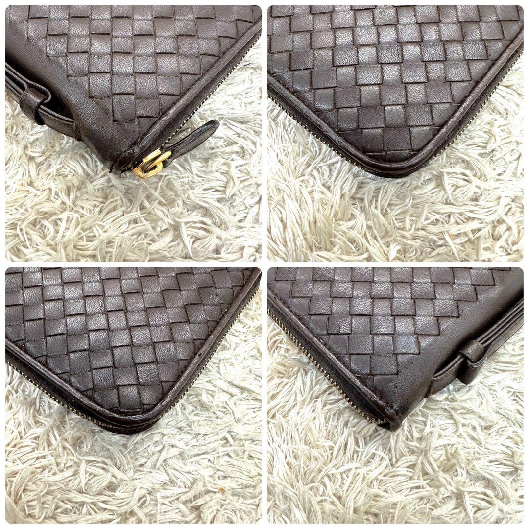 【美品】BOTTEGA VENETA オーガナイザー ブラウン イントレチャート