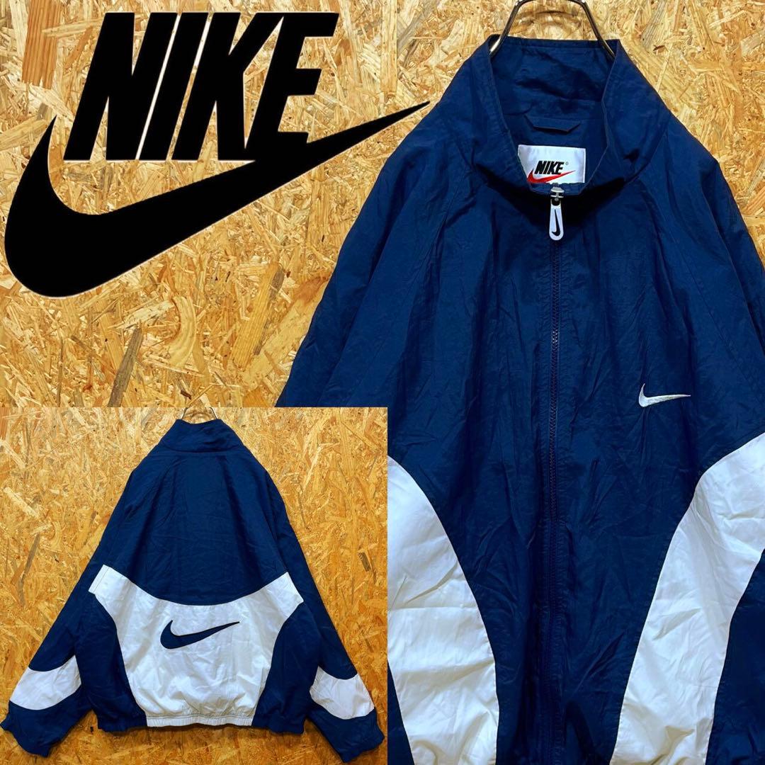 WASABI ナイキ バックロゴ レアカラー ゆるだぼ ナイロンジャケット