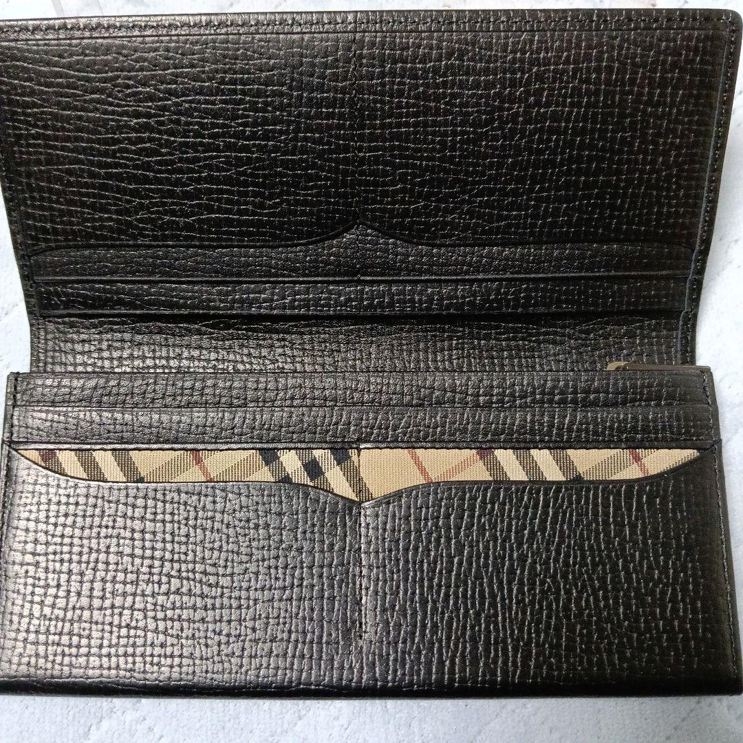Burberry バーバリー　黒 レザー 長財布　メンズ　極美品です！
