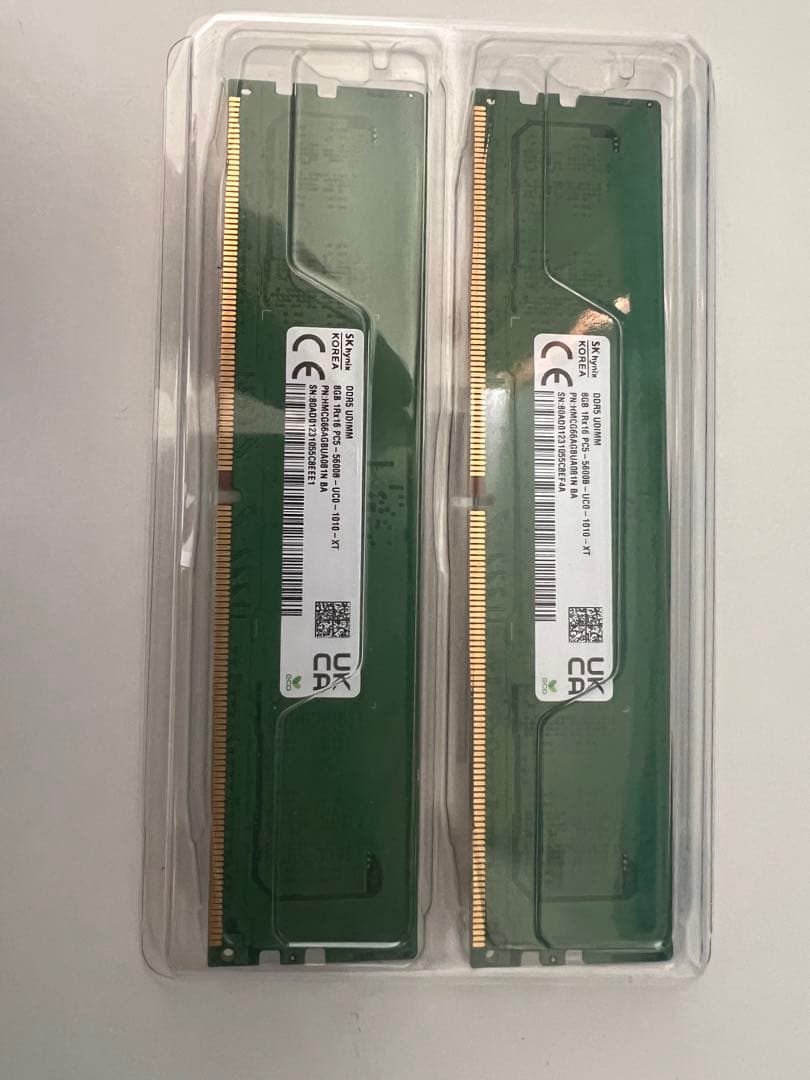 メモリー SKhynix DDR5 5200Mhz 8gbx2