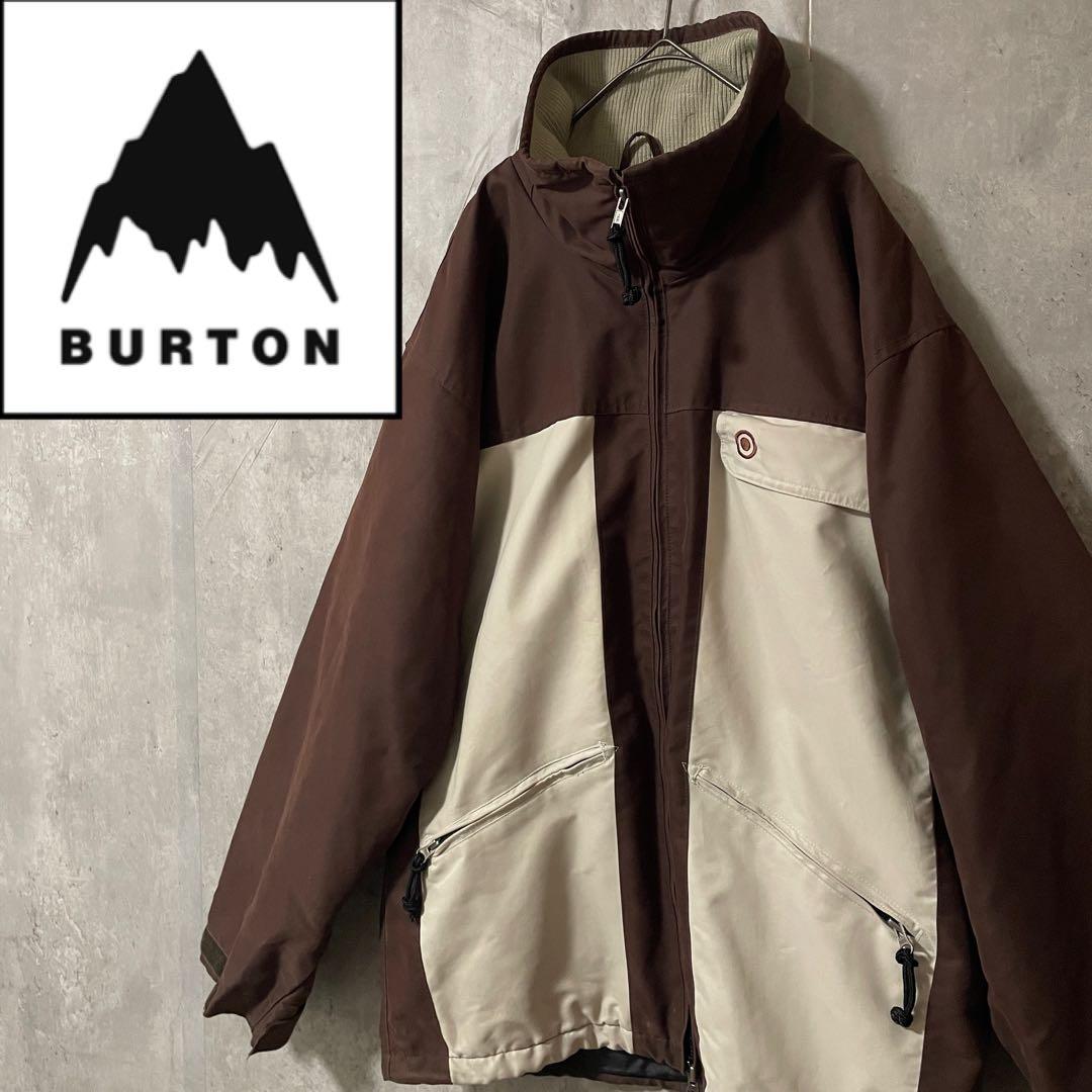 Burtonバートンスキーウェアスノーボードジャケットブルゾン茶色ブラウン刺繍