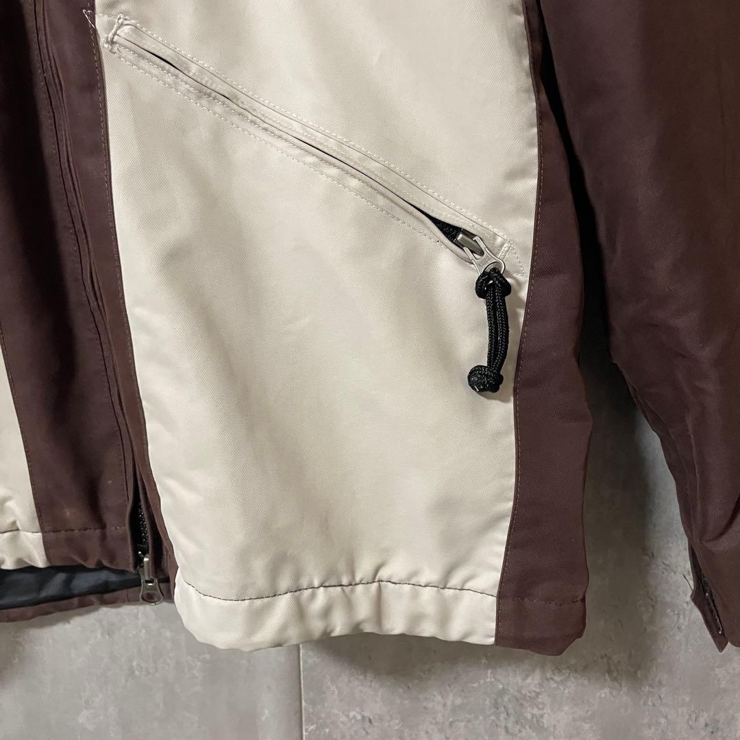 Burtonバートンスキーウェアスノーボードジャケットブルゾン茶色ブラウン刺繍