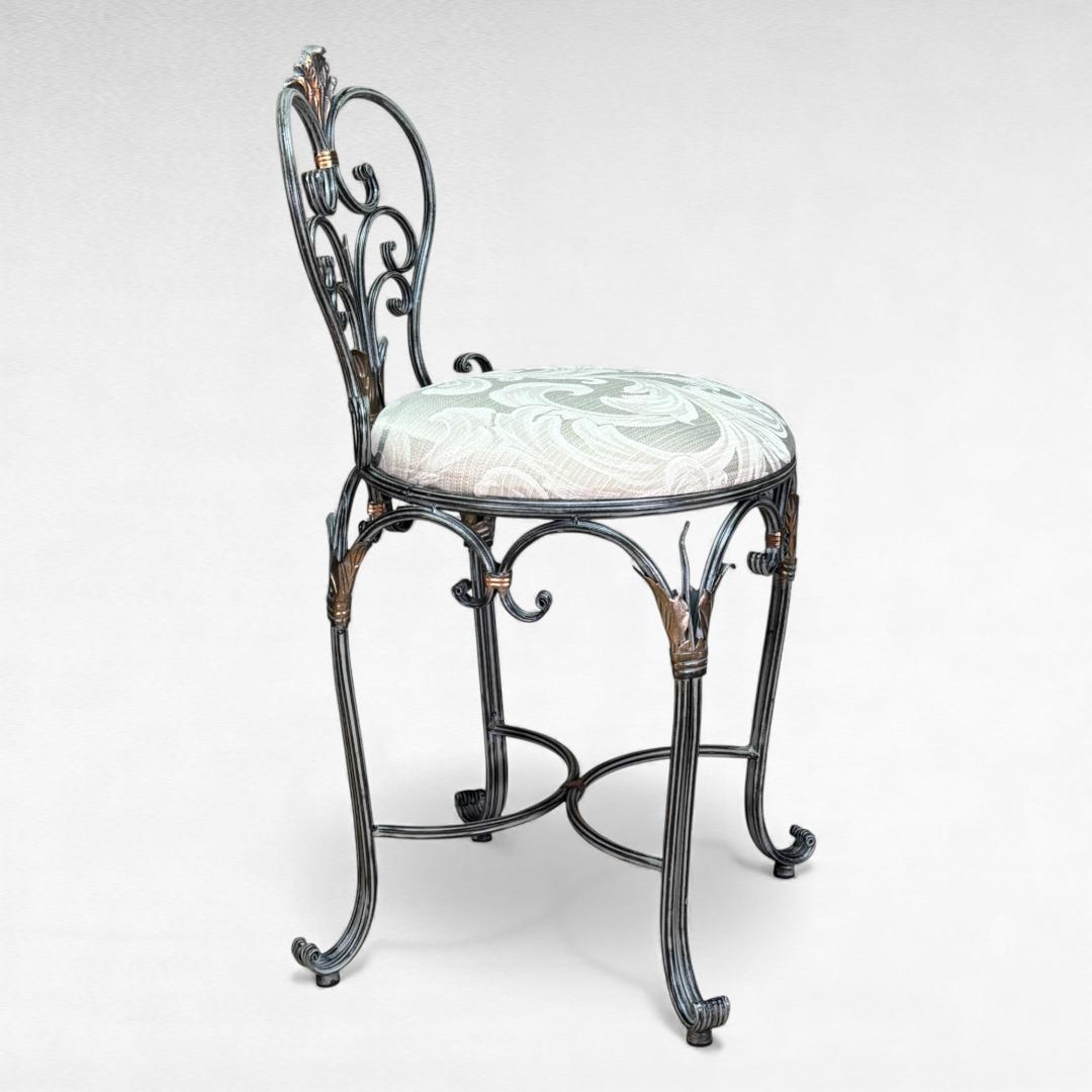 美品 アンティーク風 アイアンチェア 幅38 シャビー加工