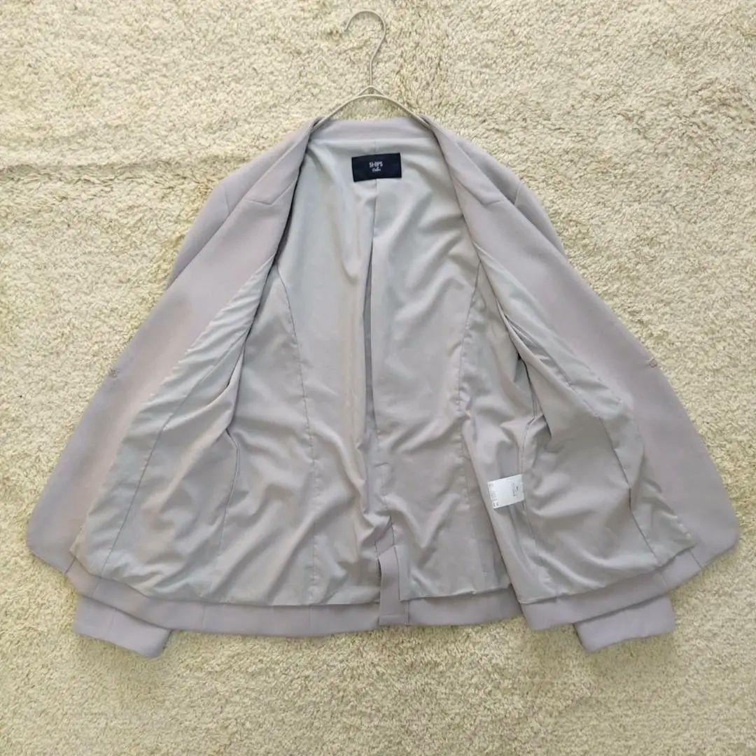 SHIPS シップス ノーカラーセットアップ 伸縮性 ボタンレス スーツ