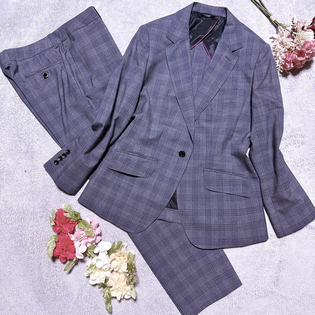 XL【未使用級】HILTON パンツスーツ グレンチェック ストレッチ