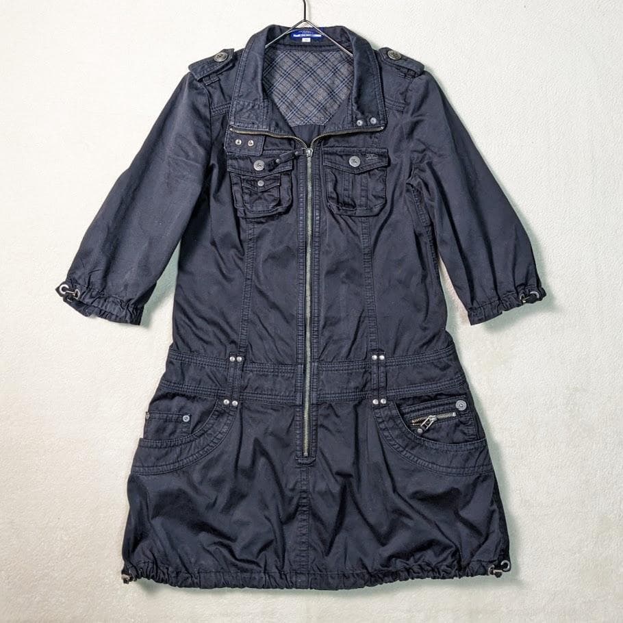 バーバリーブルーレーベル ミリタリーワンピース ホースマーク Mサイズ y2k