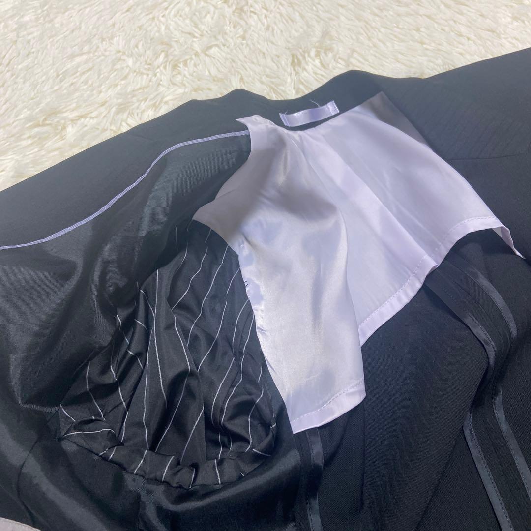 大きいサイズ　レミュー　パンツスーツ　ウォッシャブル　ブラック　上11下13