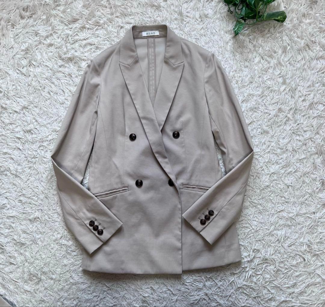 美品 プラステ リネンブレンド　ダブルジャケット セットアップ 洗える XS