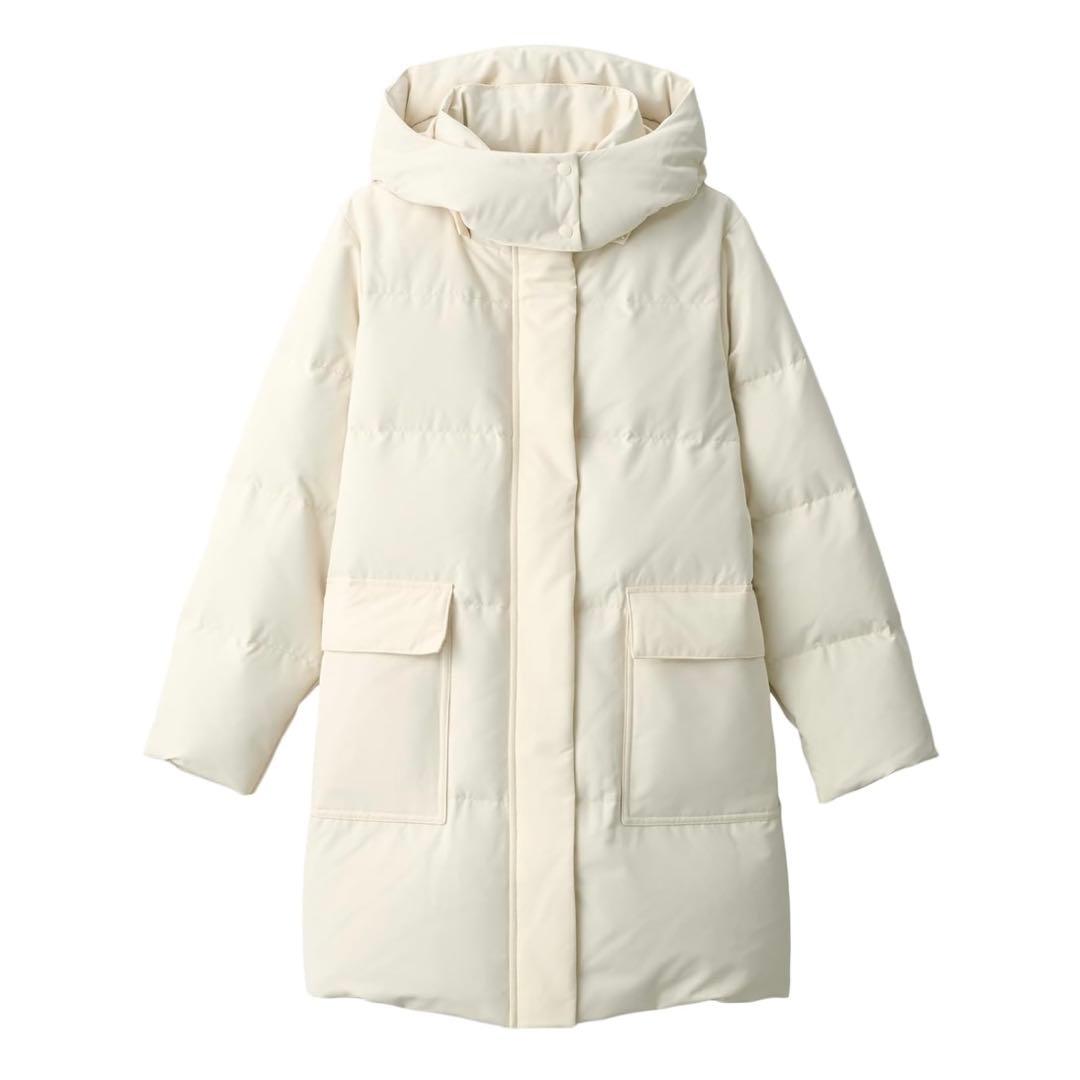 無印良品　撥水ダウンコート　アイボリー　L