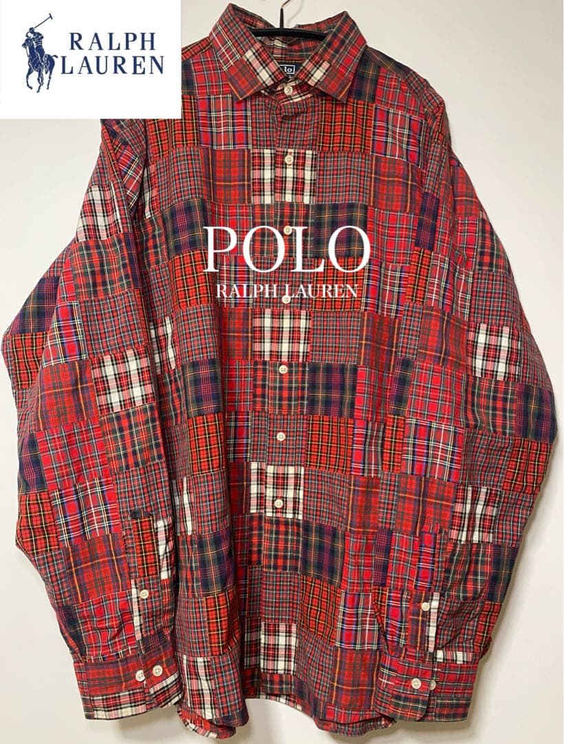 Ralph Lauren Polo パッチワーク マドラス ビッグシルエット