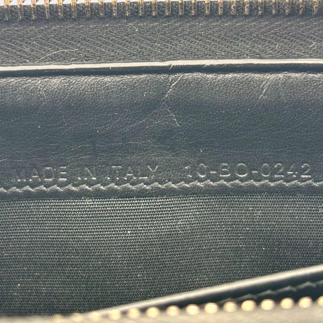 美品 ディオール ラウンドファスナー 長財布 オブリーク ジャガード ブラック