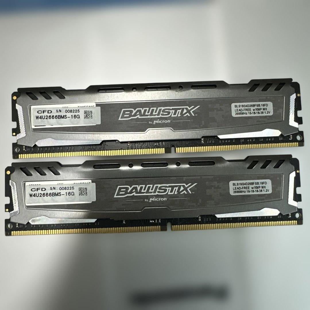 メモリー 06.Ballistix DDR4 32GB W4U2666BMS-16G*2